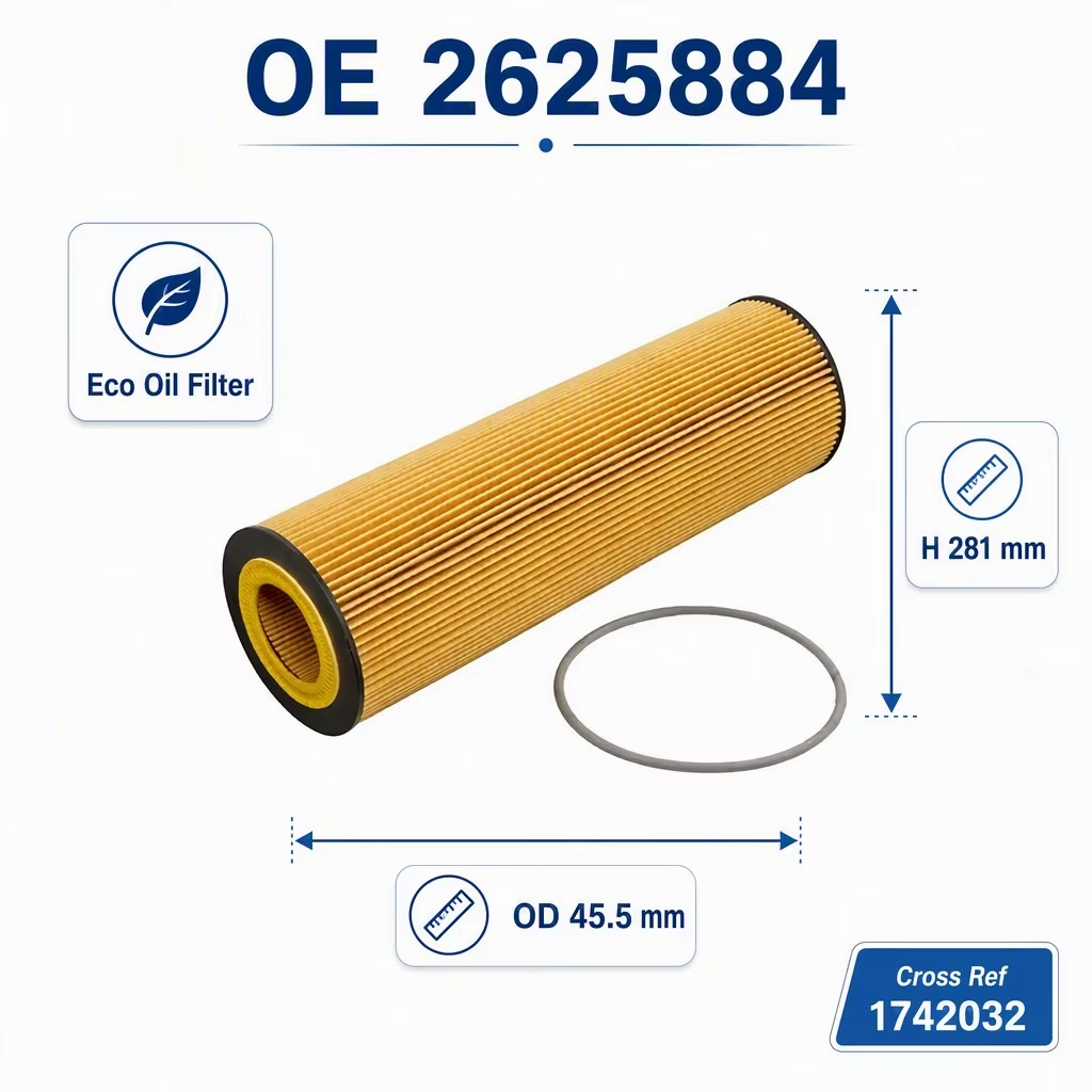 Oil Filter 2625884 P953329 Compatible with Vehicles Replacement Engine Filter
